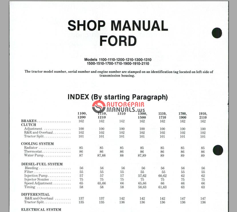 Ford 1910 manual free. download full
